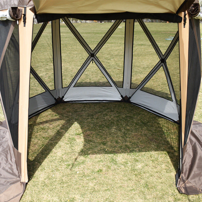 Cheap Goat Tents Outdoor Fully Automatic Camping Tent Movable Hexagonal Tent Pergola Awning Breathable Anti mosquito Family Party Travel Tent   